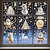 ❄️Autocollants de fenêtre de Noël réutilisables : les décorations de fenêtre de Noël ne nécessitent pas de colle. Il suffit de vaporiser un peu d'eau sur la surface de la fenêtre avant de coller les autocollants de Noël sur la fenêtre, l'eau fera mieux adhérer les flocons de neige. Et lorsque vous enlèverez les décorations de Noël, vos fenêtres ne seront pas endommagées.