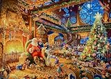 1000 Piece Puzzle for Adults Christmas Cabin Christmas Puzzle, Santa Claus Christmas Puzzles 1000 Pieces, Santa's House 1000 Piece Puzzle for Adults Christmas, Christmas Vacation Jigsaw Puzzles