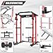 MAJOR FITNESS PLM03 All in one Power Rack - 1400 lbs Multi-Function Home Gym System with Cable Crossover, Adjustable Pull-Up Bar, 360° Landmine (PLM03 RD)