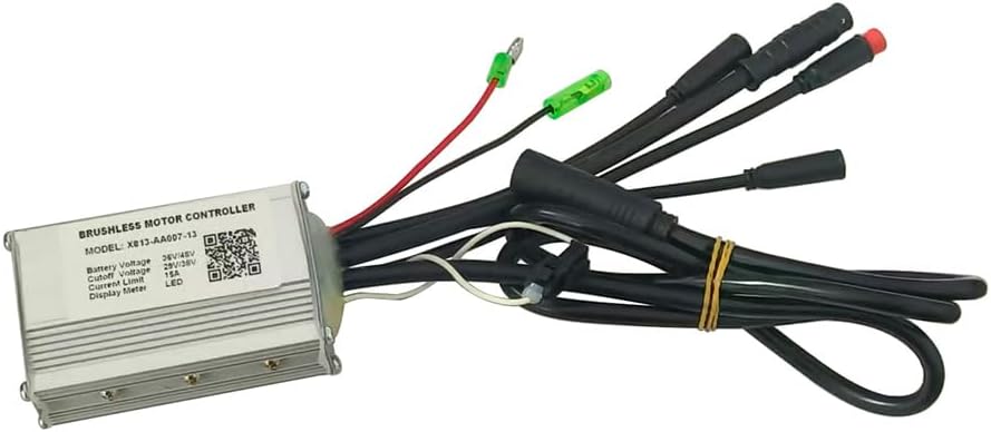Electric Bicycle Controller X813-AA007-13 36/48V 15A Brushless Motor Speed Controller Suitable for LED Protocol Electric Scooters Mountain Bike Display