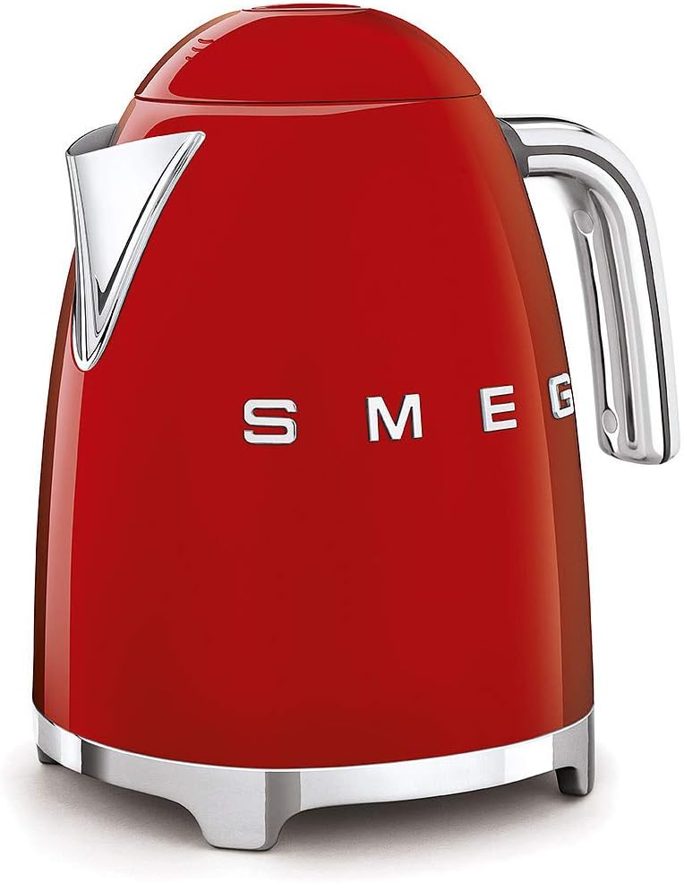 50's Retro Style Electric Water Kettle with Automatic Shutoff, Removable Base, and Water Indicator, KLF03RDUS, Red