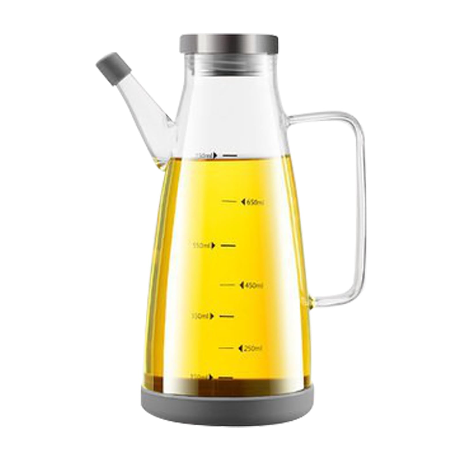 FackLOxc Multifunctional Glass Oil Pourer with Nonrust Steel Lid Leak Proof Design for Cooking Soys Sauce Vinegar Borosilicate Glass Bottle with Silicone Lid