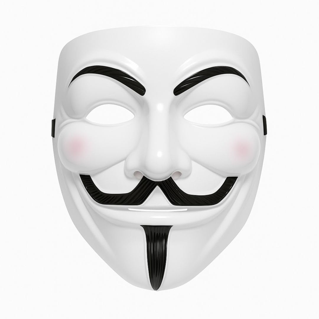 WANNA PARTY V for Vendetta Comic Face Mask Anonymous Guy Fawkes, White