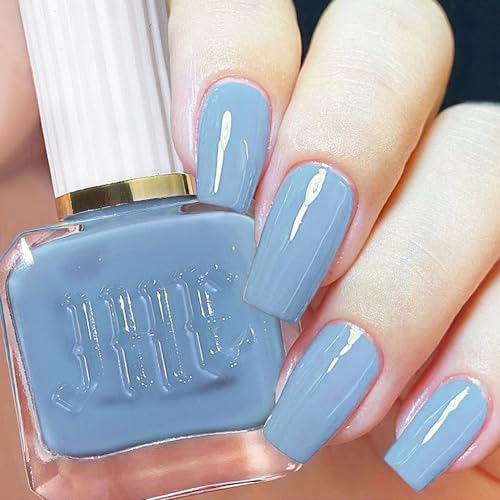 NovaCharm Blue Nail Polish - 12ml Air Dry Nail Varnish - Quick Dry Nail Gel - High Glossy Sky Blue Nail Gel - All Seasons Fingernail Polish for Nails Art DIY at Home