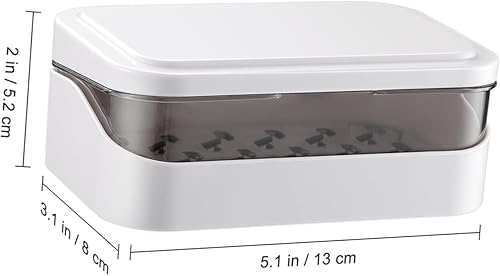 Miniatura 2 de Cabilock Soporte para jabón de viaje jabonera de plástico con tapa para baño color blanco