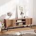 COMHOMA TV Stand for Living Room, Mid Century Modern Entertainment Center for 55/60/65 Inch TVs, Retro Brown TV Console with Fluted Door Cabinets and Open Adjustable Shelve Storage for Bedroom (53In)