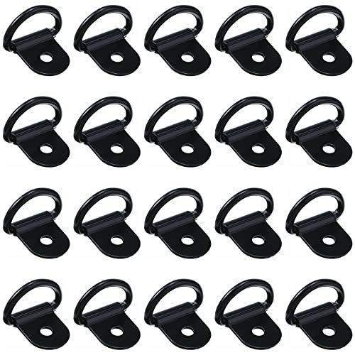 YUTOU Lot de 20 anneaux d'arrimage en D en acier inoxydable 36 x 25 mm Anneau d'arrimage en D Support de ceinture pliable avec charge de 100 kg Pour sécuriser le chargement dans les voitures,