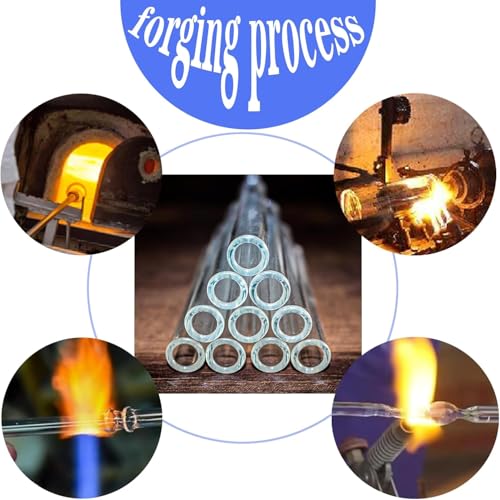 Image of 10 Pack 4 Inch Long Borosilicate Glass Blowing Tubes 10mm OD 1.5mm Thick Wall Tubing Clear Tubes For Lab Experiments DIY Projects Industrial Use with 2 Cleaning Brush