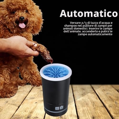 HEEPDD Lavapiedi Cani Automatico, Pulisci Zampe con Ricarica USB per Taglie Grandi, Utilizzato per Pulizia Zampe Outdoor Premium