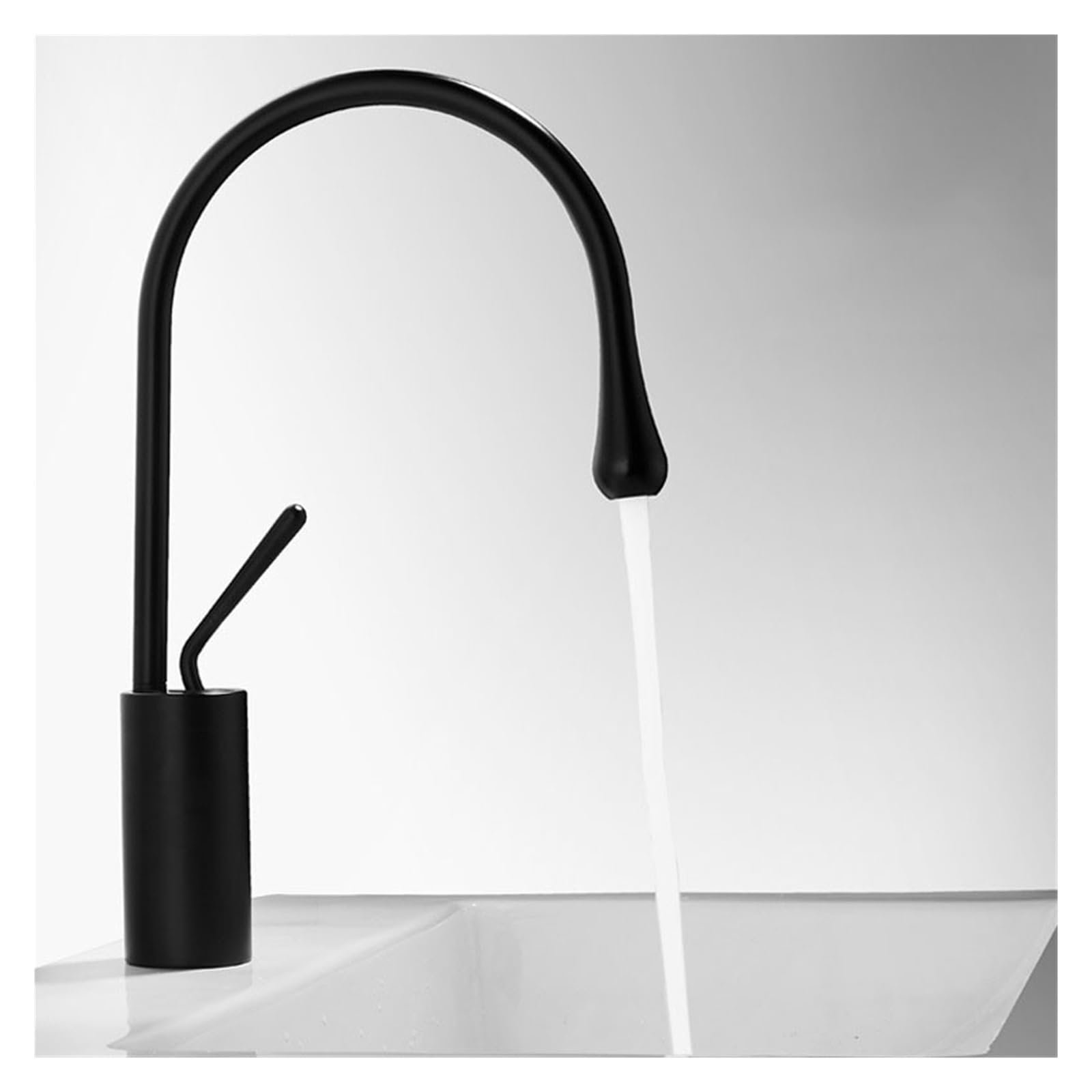 Yjyjy Blackashort Faucet Basin Faucet Single Handle 360 ??Swivel Spout Modern Brass Mixer Faucet For Kitchen And Bathroom Basin Sink Faucets Tap