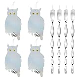 DIVCHI Eulenattrappe zur Taubenabwehr zum Aufhängen im Freien reflektierende Kunststoff-Eulen zur...