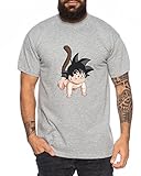 Dragon Vegeta Ball Son Goku Roshi DBZ Kult Fun Manga Anime Baby Camiseta de Hombre, Colour:Dunkelgrau Meliert;Größe2:L