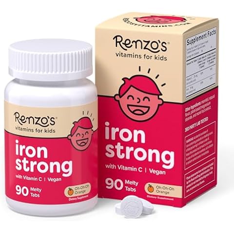 Renzo's Vegan Iron Supplement for Kids, 90 Melty Tabs Cover