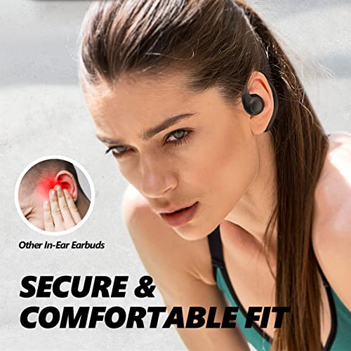 Open Ear Headphones, Bluetooth 5.3 Earbuds With 60H Playtime Ipx7 Waterproof Wireless Earbuds Immersive Premium Sound True Wireless Open Ear Earbuds With Earhooks For Running, Walking And Workouts #TOP4