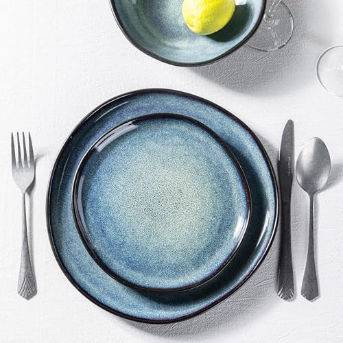 Image of AmorArc Ceramic Dinnerware Sets for 8, 24Pcs Plates and Bowls Sets Dishes | Stoneware Handmade Reactive Glaze Dinner Set, Highly Scratch Resistant | Dishwasher & Microwave Safe Dishware