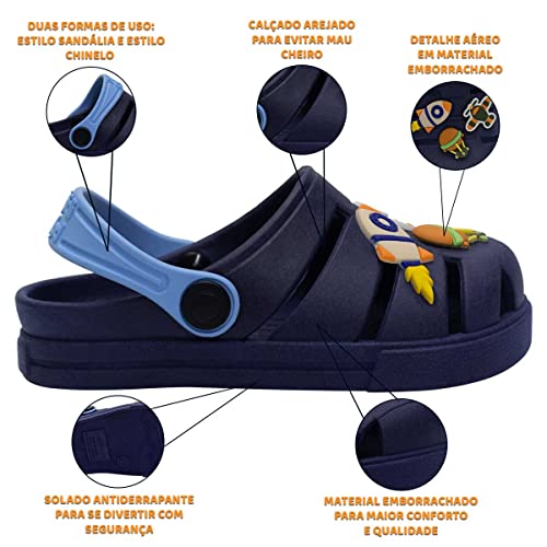 Babuche Infantil Masculino Sandália Nº 21 ao 28 Criança Leve Macio 12.63 (Marinho, br_footwear_size_