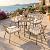 DWVO 5 Piece Patio Dining Sets, Outdoor Dining Furniture Set with 2" Umbrella Hole, Wicker Rattan Round Table and Chairs Set with Comfortable Cushions for Patio, Balcony, Backyard, Beige