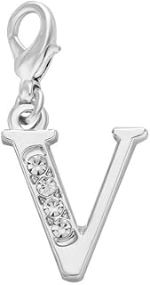 SENFAI Alloy 26 Alphabet English Letters Crystal Initial Charms for Bracelet,Necklace,Keychain