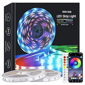 LED Strip 10M,LED Leuchten für Schlafzimmer, APP-Steuerung, Musiksynchronisation, Farbwechsel, ultralange RGB 5050 LED Streifen mit 44 Tasten, IR-Fernbedienung für Weihnachtsdekoration