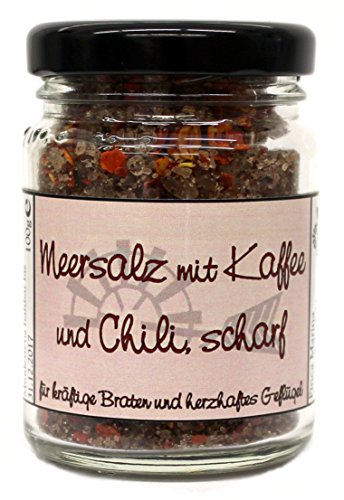 Kaffeesalz mit Chili, scharf 90g aus der Finca Marina Gewürzmanufaktur