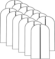 Vista 18 de Bolsas de ropa para colgar ropa, bolsa de traje transpirable (juego de 12) fundas con cremallera, bolsas de ropa de PEVA, bolsas protectoras