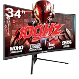 34 Inch Curved Monitor for Productivity, 100Hz, UWQHD (3440x1440), 1500R, 4000:1 Contrast Ratio, Quick-Release Metal Stand, VESA Compatible, for Spreadsheets, Data Analysis, and Multi-Window Work
