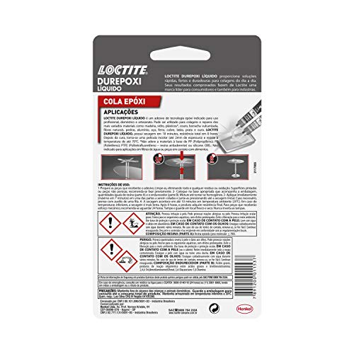 Cola Epoxi Líquida Durepoxi Loctite, cola transparente de alta resistência, resina líquida ideal par