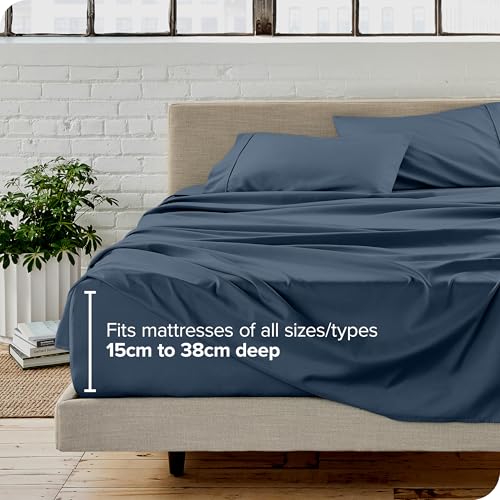 Microfibre ultra douce 1800 parure de lit hydrobrossée lit simple bleu