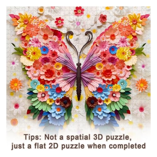 butterfly puzzles for adults 1000 pieces challenging colorful flower butterflies puzzles with paper art difficult animal plant jigsaw puzzles for adults