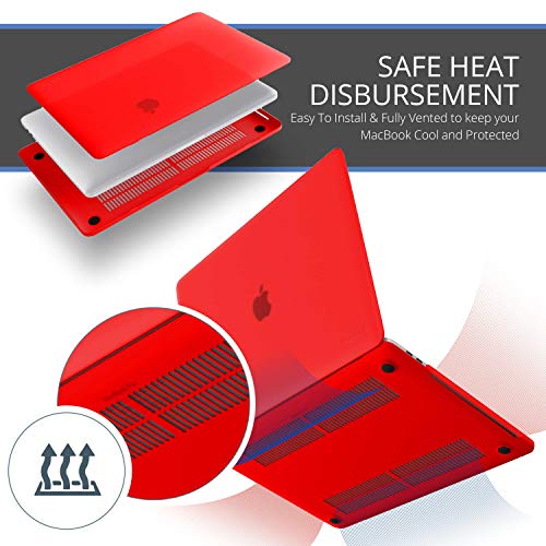 Kuzy Compatible with MacBook Pro 16 inch Case 2019 Release A2141 with Keyboard Cover Skin Hard Shell for MacBook Pro Case 16 inch with Touch Bar, Red - Thumbnail 5