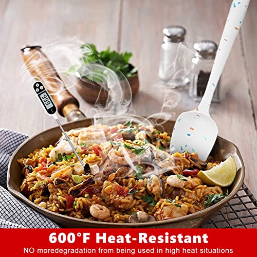 Heat Resistant Silicone Spatulas Set 6Pcs, Seamless Design Non-Stick Mixing Spatulas With Stainless Steel Core, Premium Bpa-Free Rubber Spatula Baking Cooking Utensile For Home Kitchen Bbq (White) #TOP3