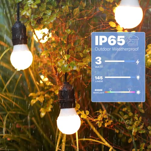 Goodsmann Outdoor Low Voltage String Lights Multicolor Dimmable 10 Rgbw 3W 145 Lumens Bulbs Landscape Lighting 50 Ft Cable With 6 Pk Non Dimmable Led 2W 135 Lumens Glass Bulbs With Wire Connector #TOP2