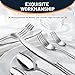 Silverware Set, 40 Piece Stainless Steel Cutlery Sets for 8, Heavy Duty Flatware, Mirror Polished Forks Spoons and Knives Set, Reusable Utensils for Home Kitchen, Dishwasher Safe