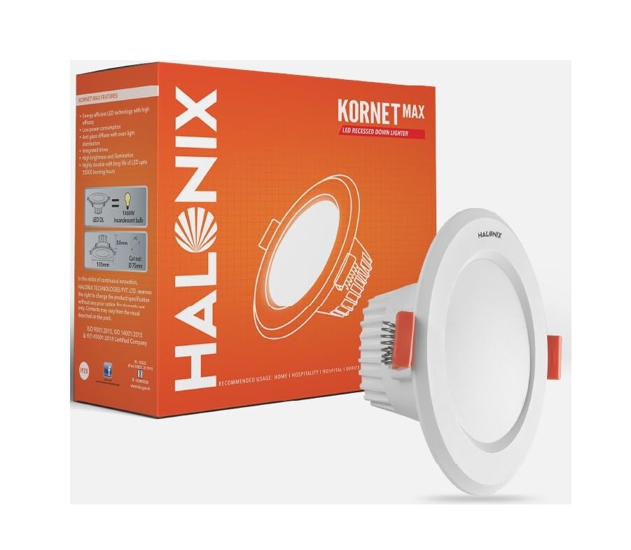 Halonix Polycarbonate 5.5W Multicolor 3-in-1 Kornet Junction Box Led Downlighter|Cut Out- 3 Inch,Dia- 4.13,Height- 1.96 Inch Downlighter for Home,Shop and Office |Pack of 1,Color- Red,Blue,Magenta.-image-47