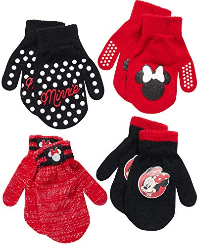 Disney Girls 4 Pack Gloves or Mittens : Minnie Mouse, Size Age 2-4, Red - image 1