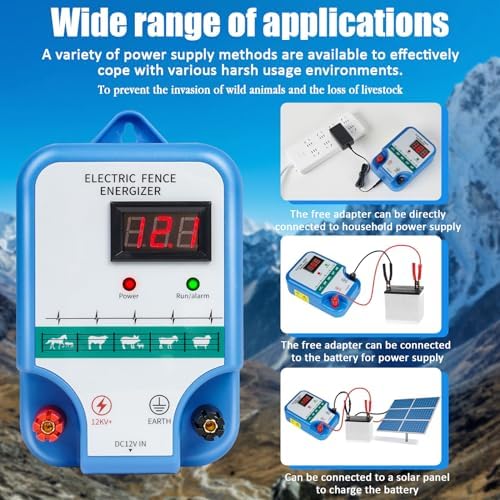 Electric Fence Charger – AC, 12V Battery, Or Solar Powered For Livestock & Predator Control