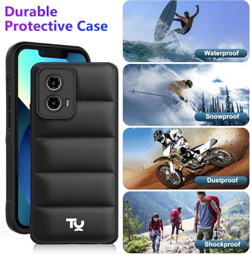 Image of TRUEUPGRADE Designed for Motorola Moto G34 / G45 5G Back Cover | Camera Bump & 360 Flexible Puff Armor Protection | Matte Soft Shock Proof Rubberised Back Case Cover (Black)