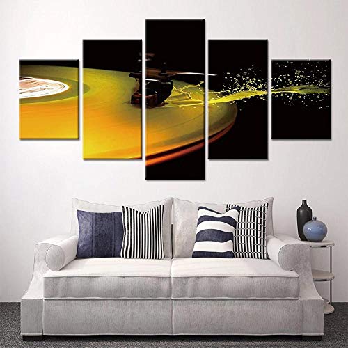 HD gedruckt 5 Stück Moderne Leinwand Kunst DJ Musik CD Player Gemälde Modulare Wandbilder für Wohnzimmer Home Decor 40x60 40x80 40x100cm Kein