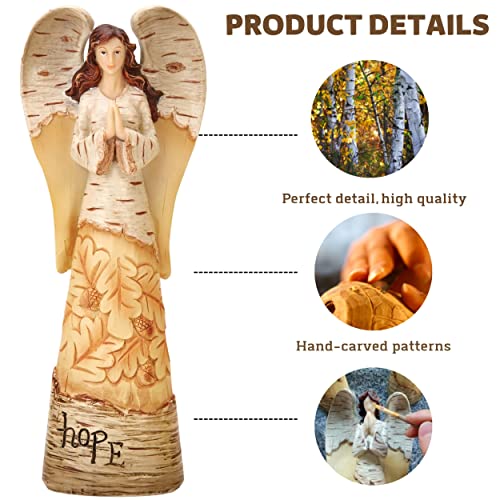 Qmaggice Set Of 3 Angel Figurines, Angel Statues For Home Decor, Exquisitely Carved Angel Collectibles, Beautiful Angel Statues And Collectibles, 8-Inch Resin Angel Statue Gift #TOP4