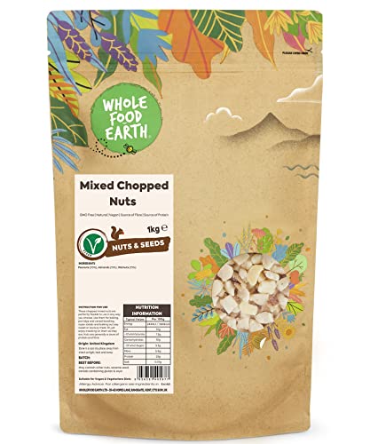 Wholefood Earth Mixed Chopped Nuts 1 kg | GMO Free | Natural | Source of Fibre | Source of Protein