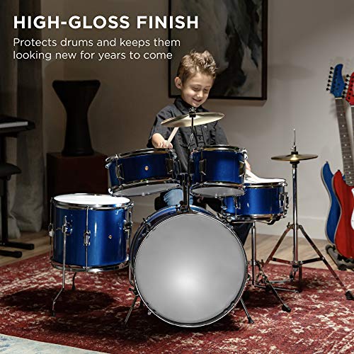 Best Choice Products SKY5566 Kids Drum Set 5-Piece 16In Beginner Drum Set Junior Drum Kit thumb #5