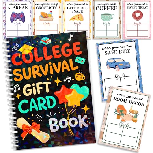 College Survival Gift Card Book 7 x 5 Inch, 20 Pages Graduation Gift Card Book 2026, College Survival Kit Giftcard Booklet, High School Graduation Gifts for Students, Girls, Boys, Senior, Her, Him