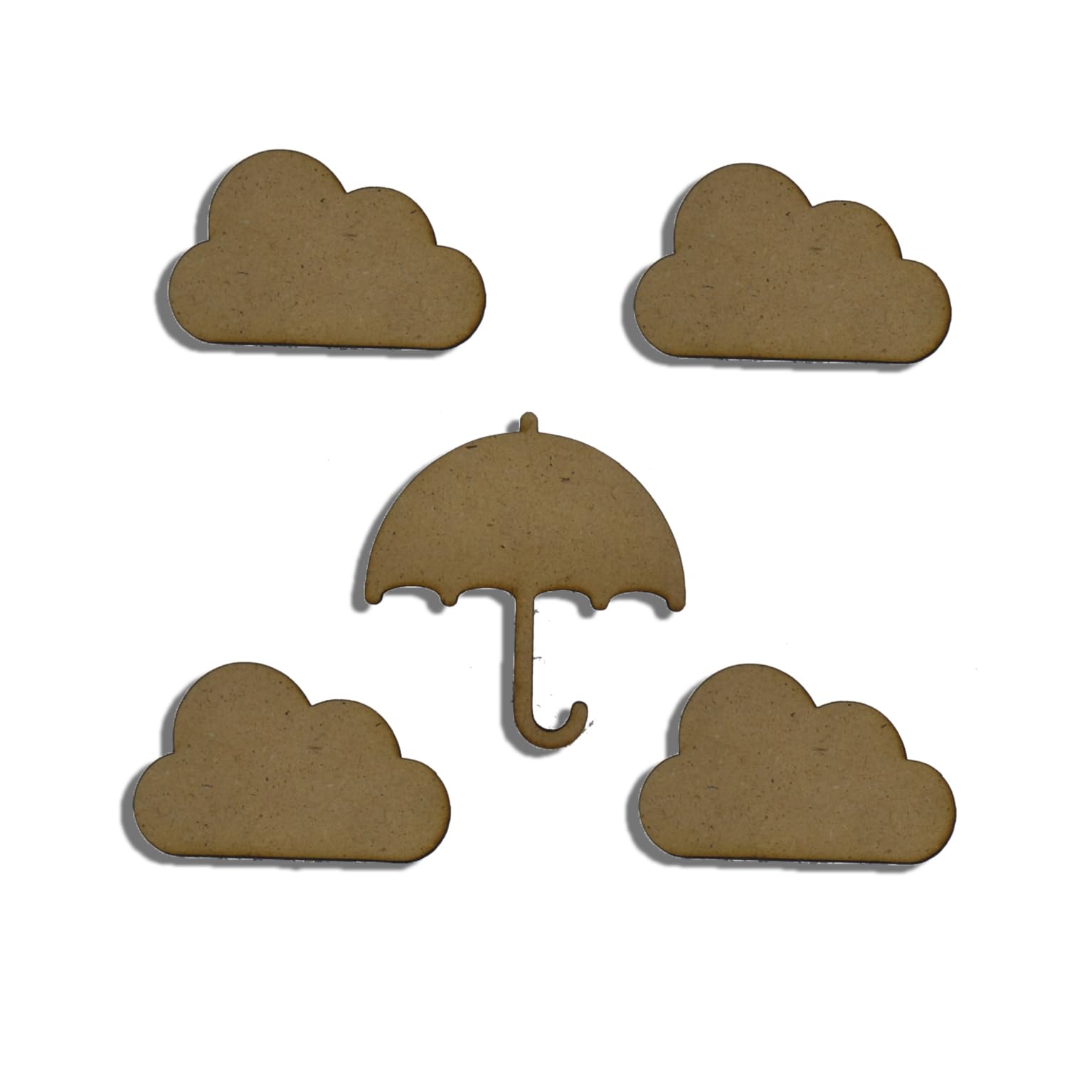 Ecomology Pack of 5 (3 INCH) Art World Plain MDF Rainy Shaped Magnets for DIY Art & Craft Projects | Painting Activity Decoupage Art & Craft Supplies | Home Craft Art DIY Decor Works