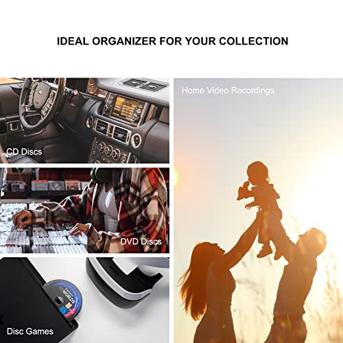 Elezay Dvd Storage Punk Black Pu Leather Round Cd Case 20 Disc Capacity Portable Cd Holder With Hand Strap For Car Travel Home #TOP6