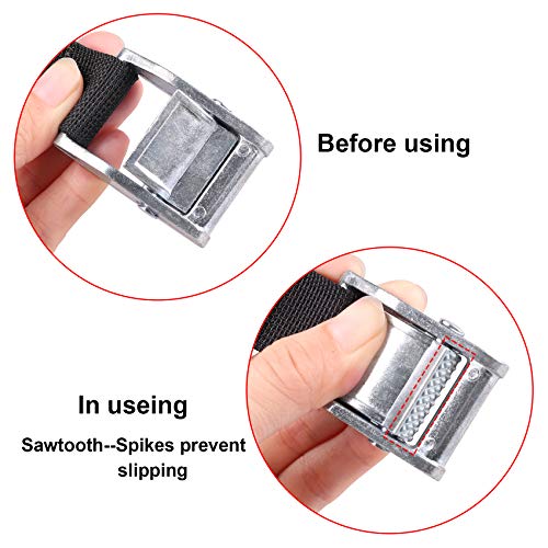 Magarrow Sturdy Lashing Straps Tie Down Strap With Heavy Duty Cam Lock Buckle, Pack Of 8 (6.5 Feet, White Buckle/Black Strap) #TOP2