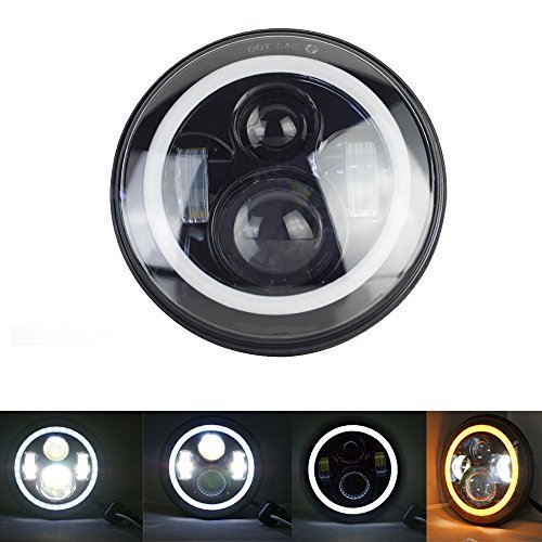 新品未使用純正 LEDヘッドランプ 7インチ ブラック Amazon | ヘッドライト固定リング ヘッドランプベゼル ブラック