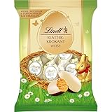 Lindt Blätterkrokant Kugeln Weiß | 85g Beutel | Zartknuspriger Krokant umhüllt von feiner weißer Schokolade | Edle Osterschokolade | Schokoladengeschenk | Osterpralinen | Genuss zu Ostern
