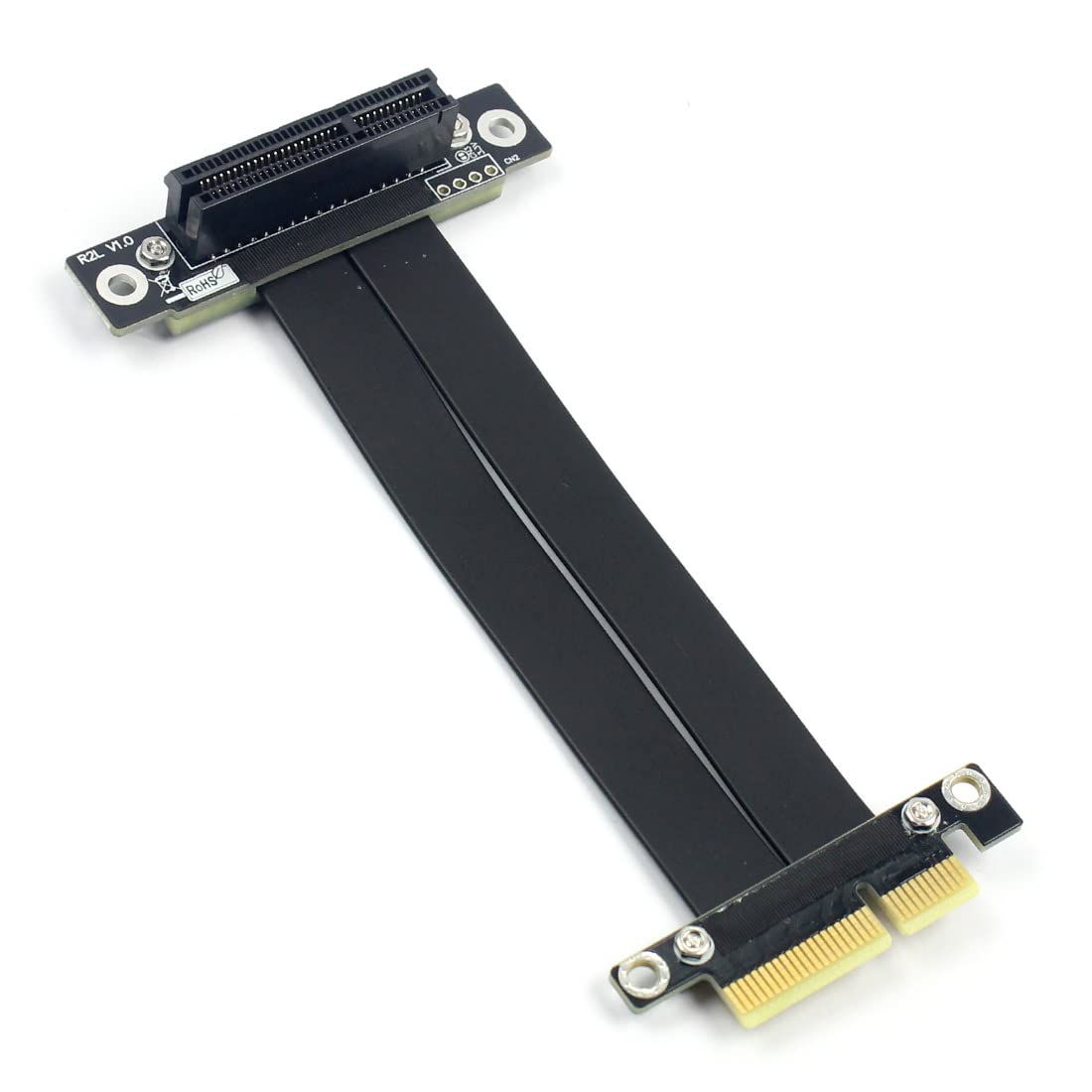10Gtek PCIe 3.0 Riser Extension Cable, X4 to X4, M to F, Straight to 90°, Cable Length 15cm, P322MF1515