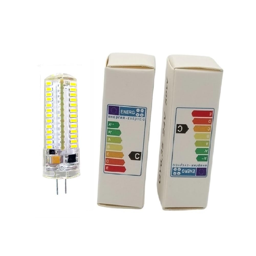 XYAL Lampadine, Confezione da 50, Lampada LED a mais in silicone G4/G9/E14 SMD2835-72LED AC220V 5W Luce dimmerabile a LED(Cold white,G4 220V)