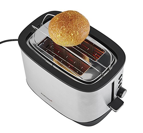 Korona 21252 Toaster, 2 Scheiben, schwarz Edelstahl, auftauen, rösten, aufwärmen – Bild 3